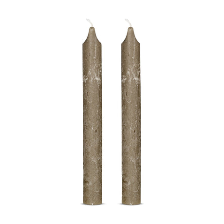 Rustic Soy Blend Dinner Candles - Olive Green - Set of 2
