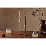 Rustic Soy Blend Dinner Candles - Olive Green - Set of 2