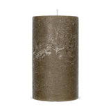 Rustic Small Soy Blend Pillar Candle - Olive Green