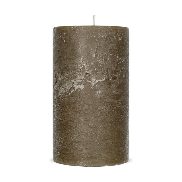 Rustic Small Soy Blend Pillar Candle - Olive Green