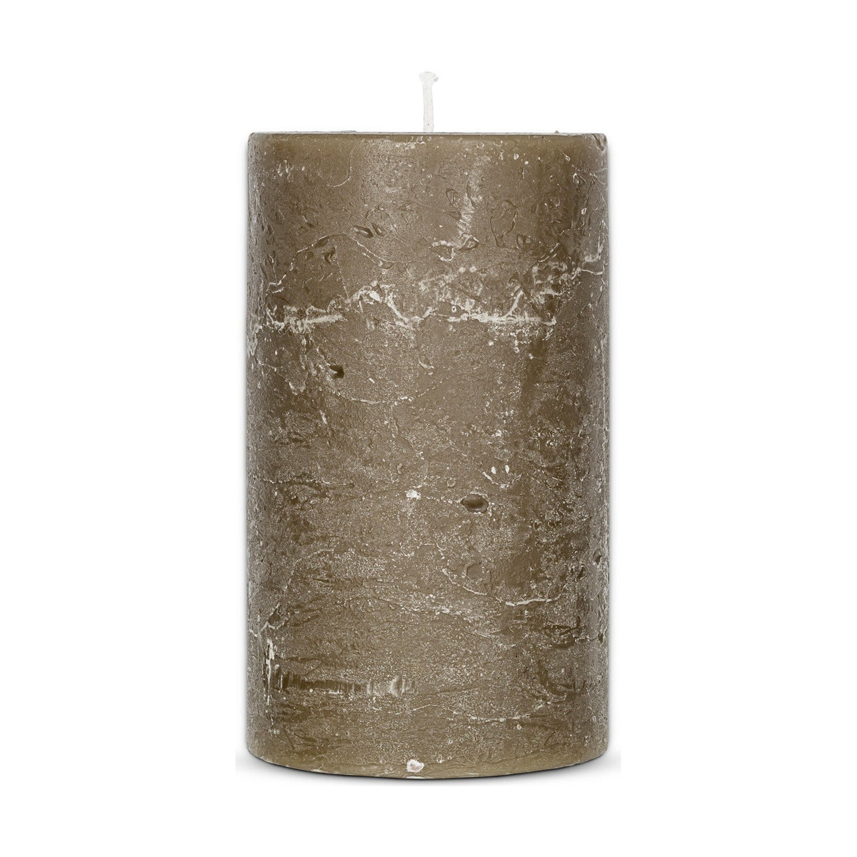 Rustic Soy Blend Large Pillar Candle - Olive Green