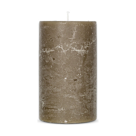 Rustic Soy Blend Large Pillar Candle - Olive Green