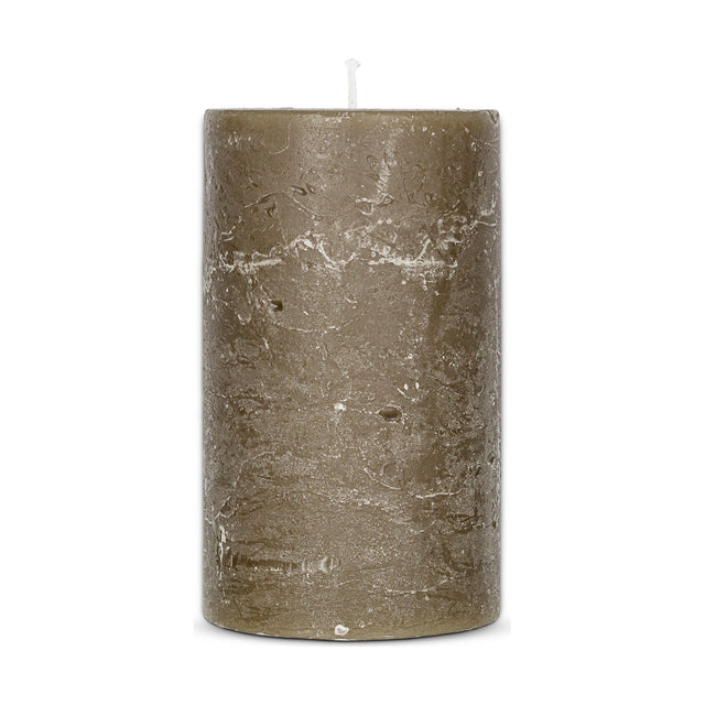 Rustic Soy Blend Large Pillar Candle - Olive Green