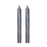 Rustic Soy Blend Dinner Candles - Charcoal - Set of 2
