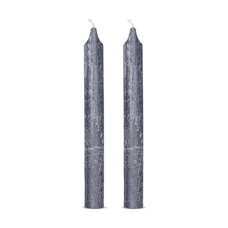 Rustic Soy Blend Dinner Candles - Charcoal - Set of 2
