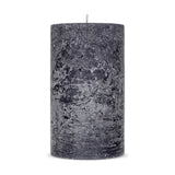 Rustic Small Soy Blend Pillar Candle - Charcoal
