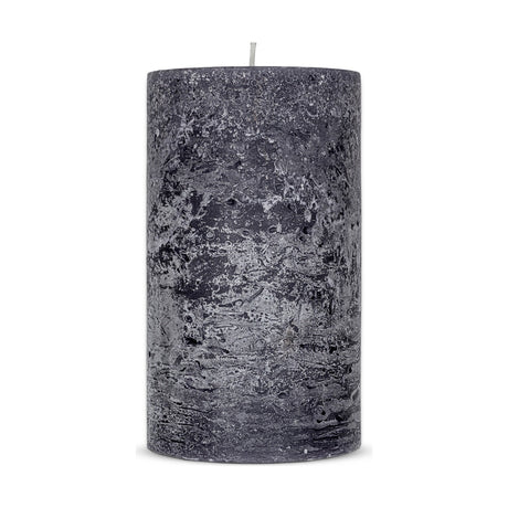Rustic Small Soy Blend Pillar Candle - Charcoal