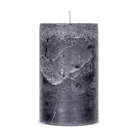 Rustic Large Soy Blend Pillar Candle - Charcoal