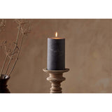 Rustic Large Soy Blend Pillar Candle - Charcoal