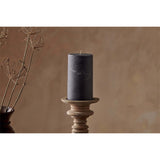 Rustic Large Soy Blend Pillar Candle - Charcoal