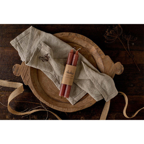Rustic Soy Blend Dinner Candles - Rust - Set of 2