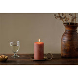Rustic Small Soy Blend Pillar Candle - Rust