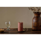 Rustic Small Soy Blend Pillar Candle - Rust