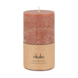 Rustic Large Soy Blend Pillar Candle - Rust