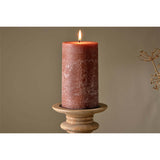 Rustic Large Soy Blend Pillar Candle - Rust