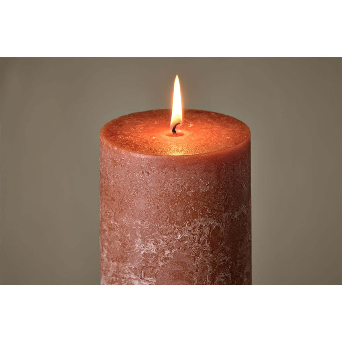 Rustic Large Soy Blend Pillar Candle - Rust