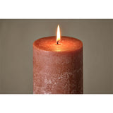 Rustic Large Soy Blend Pillar Candle - Rust