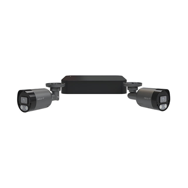 Rekor IP 24/7 IP PoE 2MP 4 Channel 2 Camera Bullet Kit 1TB - Grey