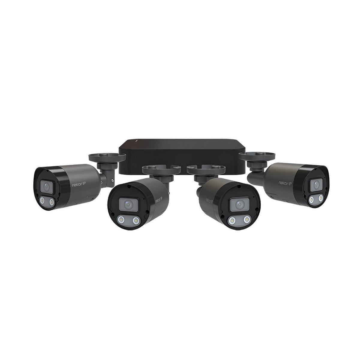 Rekor IP 24/7 IP PoE 2MP 4 Channel 4 Camera Bullet Kit 1TB - Grey