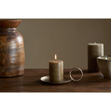 Rustic Mini Soy Blend Pillar Candle - Olive