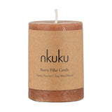 Rustic Mini Soy Blend Pillar Candle - Rust