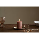 Rustic Mini Soy Blend Pillar Candle - Rust