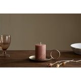 Rustic Mini Soy Blend Pillar Candle - Rust