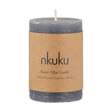 Rustic Mini Soy Blend Pillar Candle - Charcoal