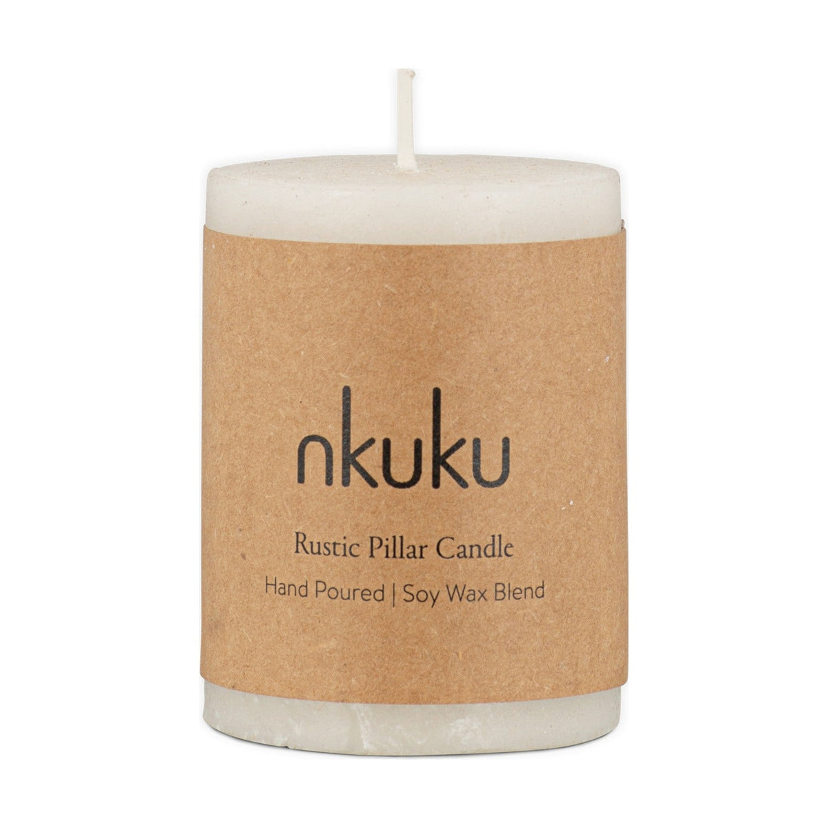 Rustic Mini Soy Blend Pillar Candle - White