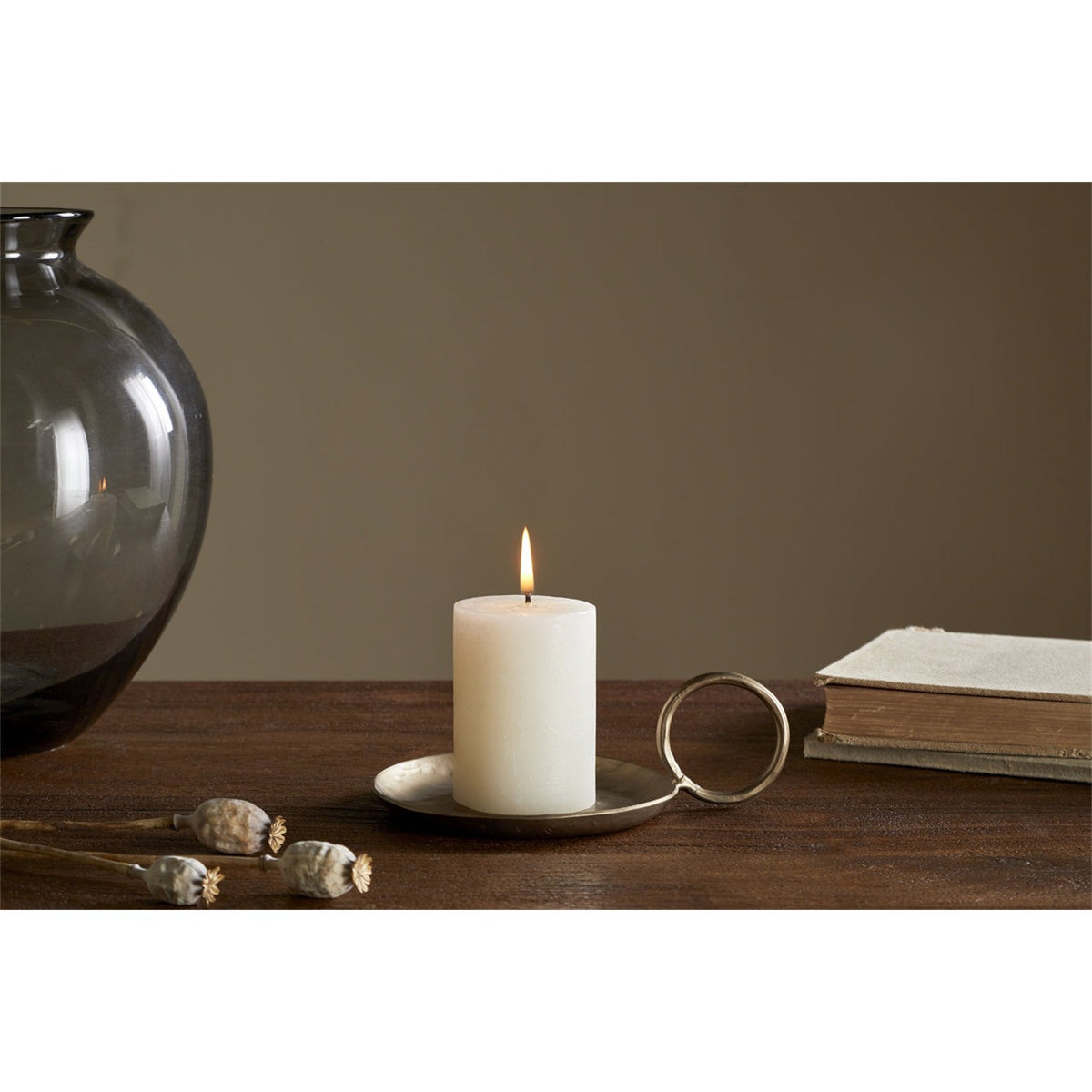 Rustic Mini Soy Blend Pillar Candle - White