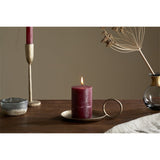 Rustic Mini Soy Blend Pillar Candle - Dark Cherry
