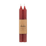 Rustic Soy Blend Dinner Candles - Dark Cherry - Set of 2