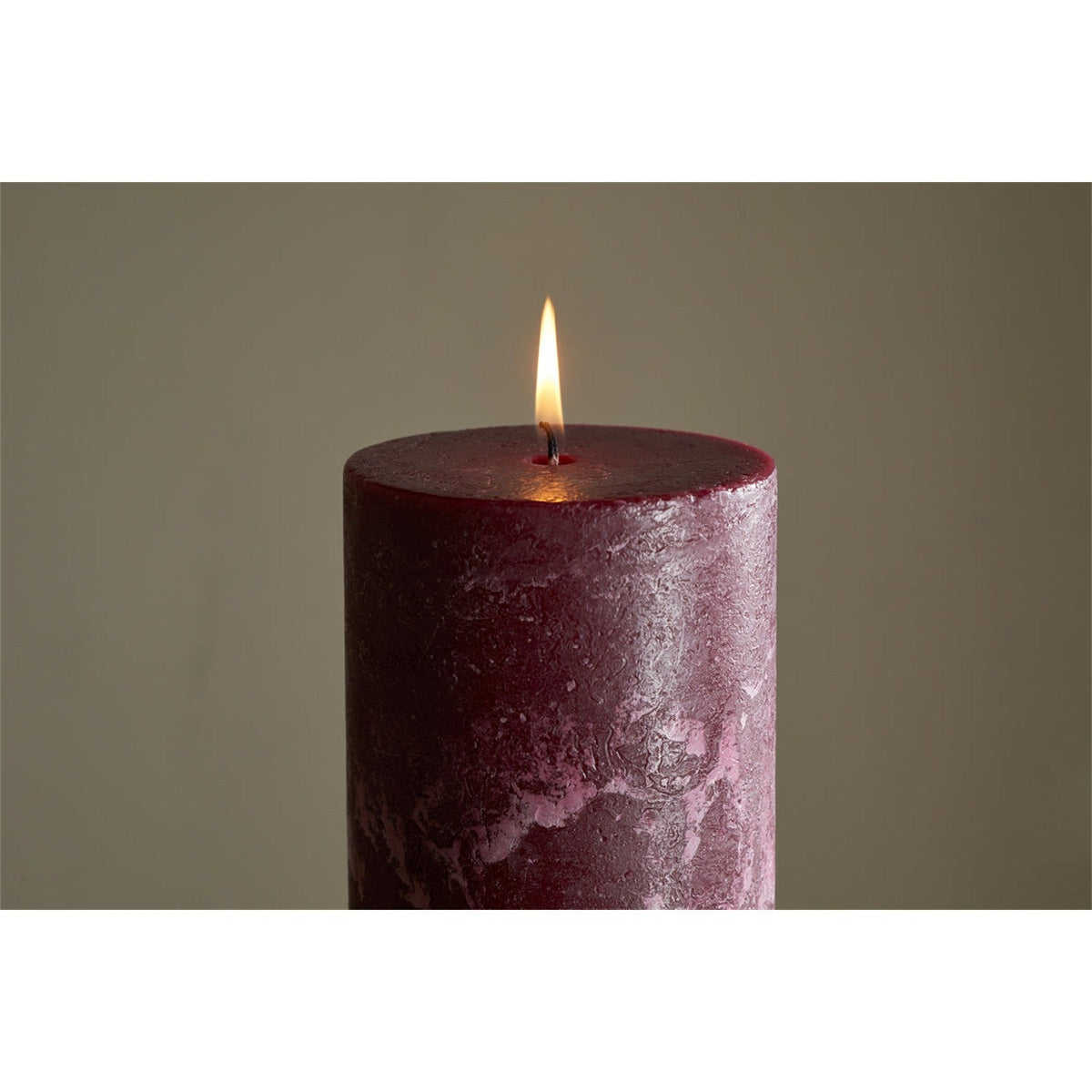 Rustic Large Soy Blend Pillar Candle - Dark Cherry