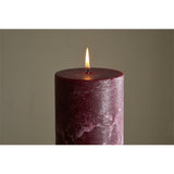 Rustic Large Soy Blend Pillar Candle - Dark Cherry