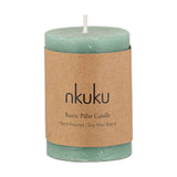Rustic Mini Soy Blend Pillar Candle - Sage Green