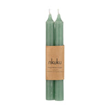 Rustic Soy Blend Dinner Candles - Sage Green - Set of 2
