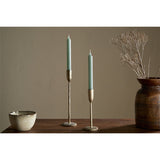 Rustic Soy Blend Dinner Candles - Sage Green - Set of 2
