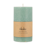 Rustic Large Soy Blend Pillar Candle - Sage Green