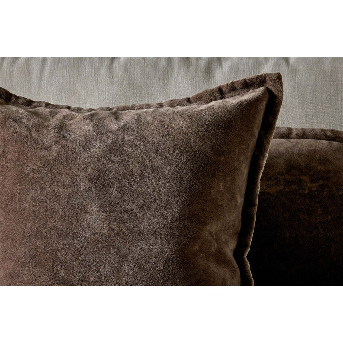 Renwal 60 x 40cm Velvet & Linen Cushion Cover - Brown