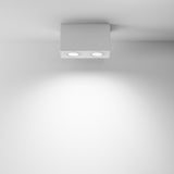 Additional view of the Atom Twin Adjustable Rectangular Surface Mounted Downlight in white, highlighting its clean lines.