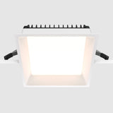 Additional perspective of Okno LED Square Recessed Downlight in White, highlighting its minimalistic design for clean ceiling integration.