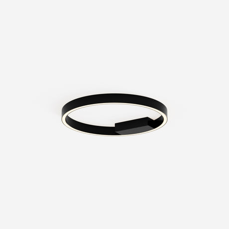 Maytoni Rim 400mm LED ceiling light with a matt black aluminium ring and warm-white diffuser, shown on a plain white background.