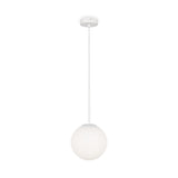 Alternative perspective of the Basic form Globe Pendant Light 20cm in white, highlighting its frosted glass finish.