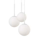 Additional view of the Basic form 3 Light Cluster Pendant in white, accentuating its contemporary cluster style.