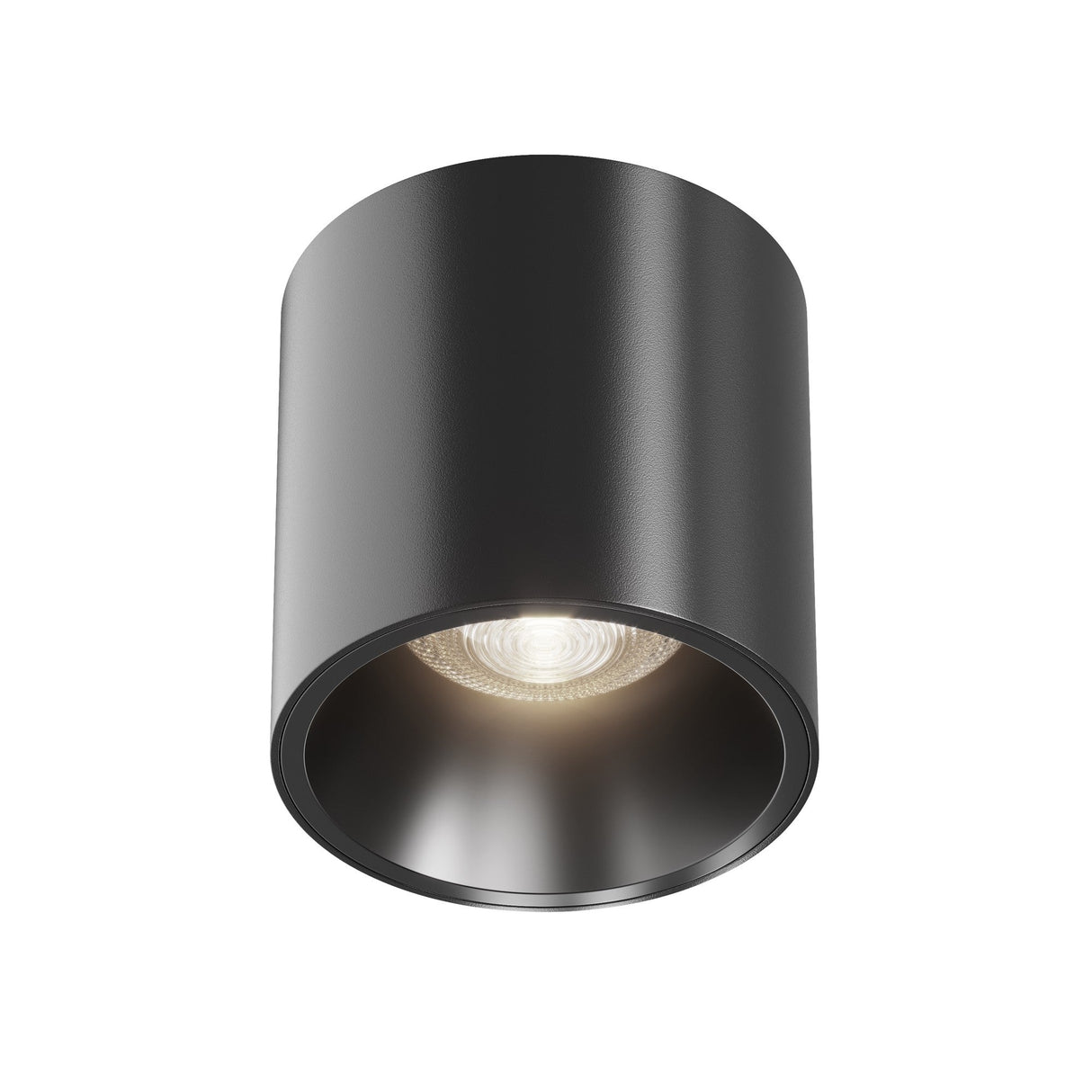 Alfa LED Round Surface Downlight in black, featuring a minimalist design perfect for contemporary interiors