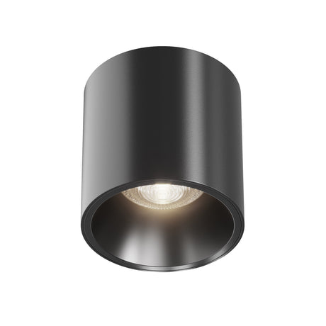 Alfa LED Round Surface Downlight in black, featuring a minimalist design perfect for contemporary interiors