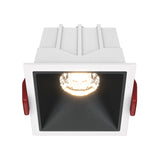 Alfa LED Dimmable Fixed Square Recessed Downlight in white and black, ideal for adding subtle yet sophisticated lighting to modern spaces