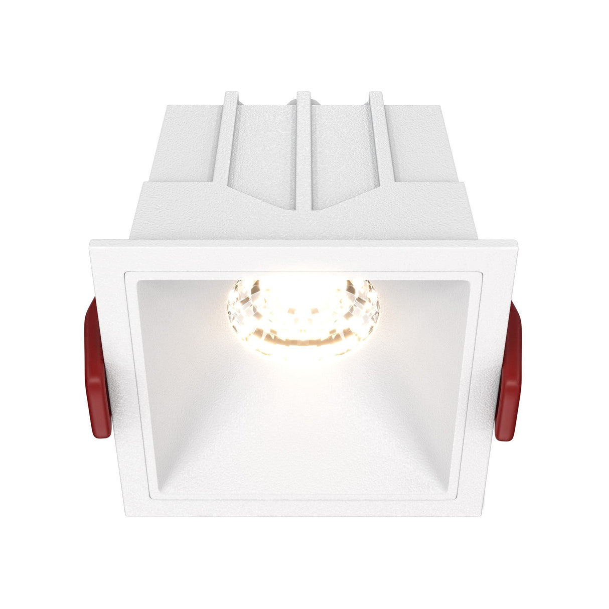 Alfa LED Dimmable Square Downlight in White, fixed recessed design for versatile lighting