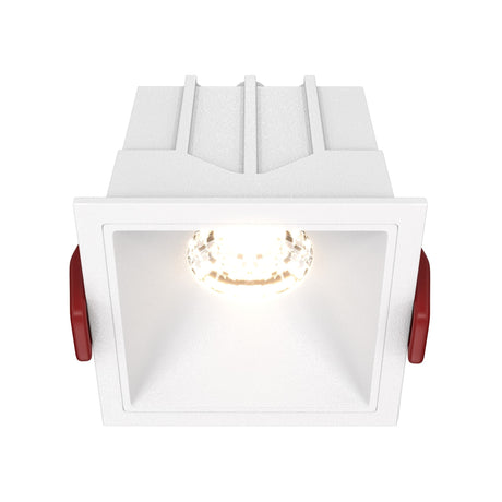 Alfa LED Dimmable Square Downlight in White, fixed recessed design for versatile lighting