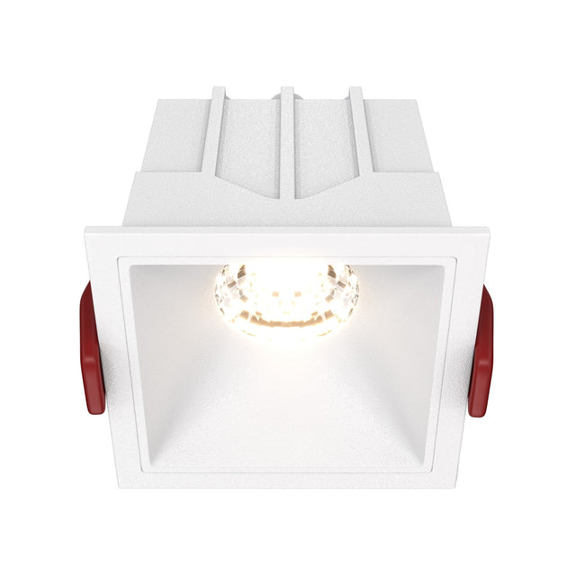 Alfa LED Square Downlight in White, featuring fixed recessed design for streamlined interiors